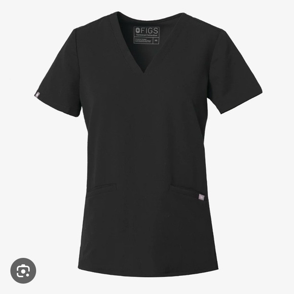 FIGS Technical Collection Casma 3-Pocket Scrub Top Short Women’s Black XS - Picture 1 of 9